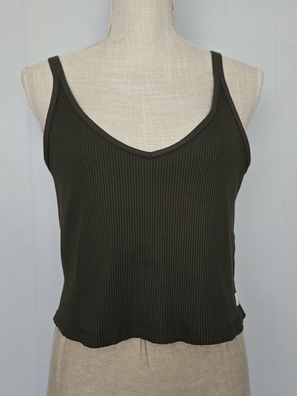 Vuori Olive Ribbed V-Neck Camisole